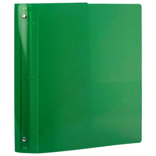 JAM Paper 1.5" Glass Twill Plastic 3-Ring Binder Green {4}