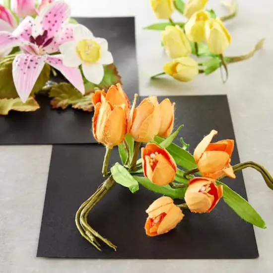 Pink, Orange & Yellow Tulip Paper Flowers by Recollections™, 24ct. {3}