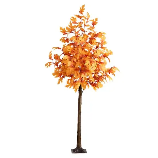 8ft. Pre-Lit Autumn Maple Artificial Fall Tree with 660 Warm White LED Lights {1}