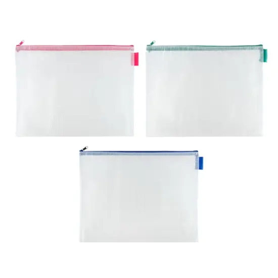 14" Mixed Mesh Zipper Pouches by Simply Tidy&reg;, 3ct. {1}