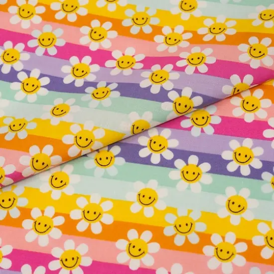 SINGER Modern Daisy Stripes Cotton Fabric {3}