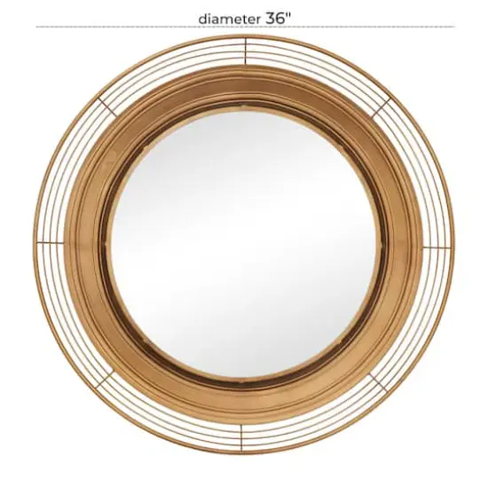 Brown Metal Bohemian Wall Mirror 36" x 36" x 4" {6}