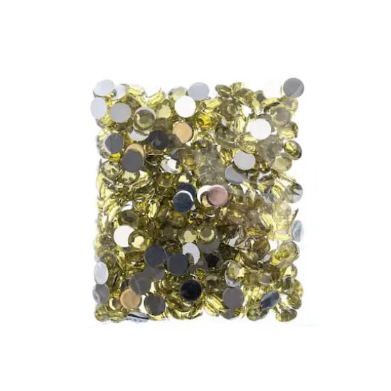 John Bead Acrylic Round Flat Back Rhinestones, 10mm Yellow {4}