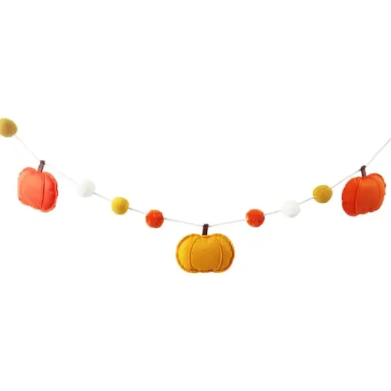 6ft. Pumpkin & Pom Garland by Ashland&reg; {3}