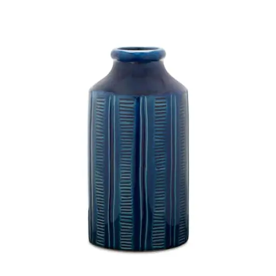 10" Navy Terracotta Vase {1}