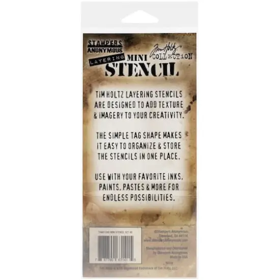 Stampers Anonymous Tim Holtz® Mini #48 Layering Stencil Set {3}