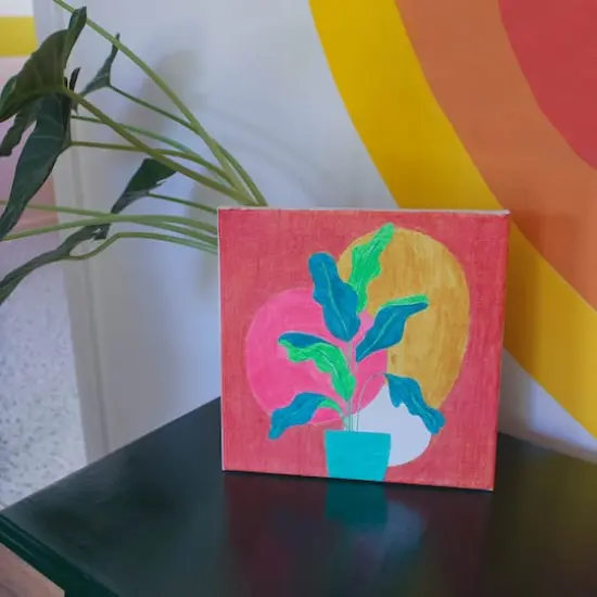 Art 101 No Bad Days & Tropical Plants Colorable Canvas Wall Art Kits {5}