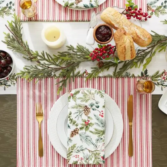DII&reg; Heritage Holiday Sprigs Reversible Embellished Placemats, 4ct. {12}