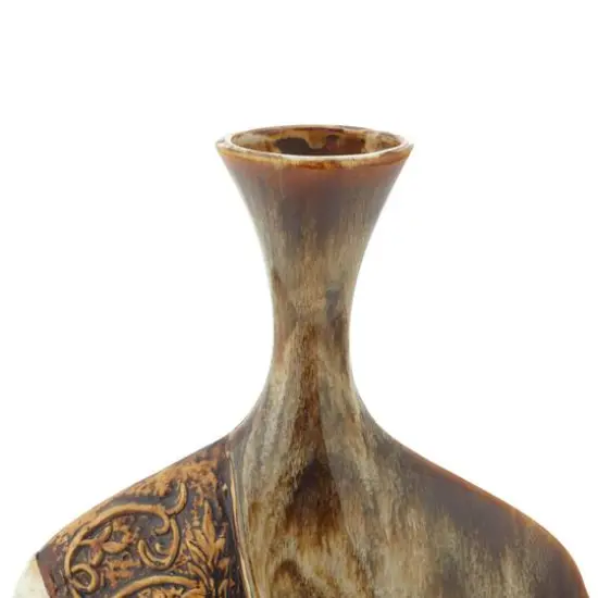 Brown Ceramic Traditional Vase, 18" x 11" x 3" {8}
