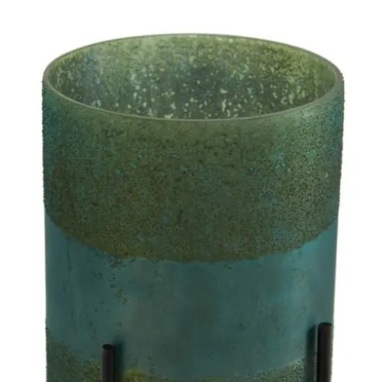 Green Glass Contemporary Candle Holder Set {5}