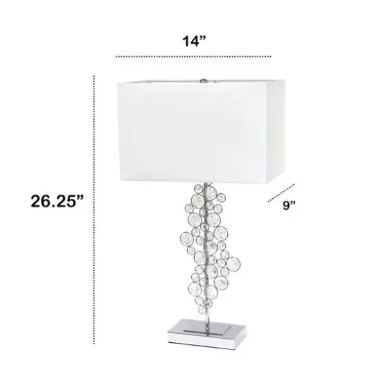 Lalia Home 26" Crystal Glitz and Chrome Table Lamp with White Shade {4}