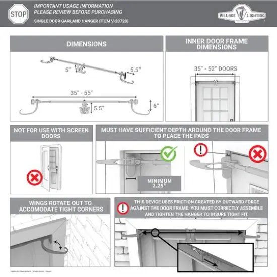 Village Lighting White Single Door Garland Hanger {13}