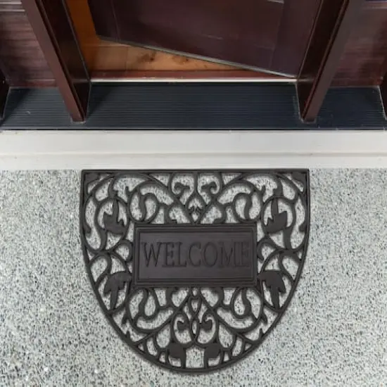 DII&reg; Ivy Scroll Half Moon Welcome Rubber Doormat {4}