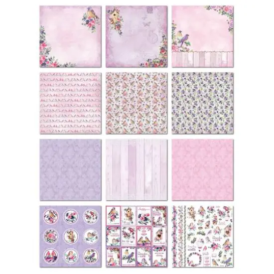 Little Birdie Birds & Berries Cardstock Pack, 12" x 12" {13}
