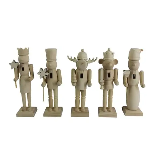 6" Whimsical 5 Piece DIY Pinewood Nutcracker Set by Make Market&reg; {1}