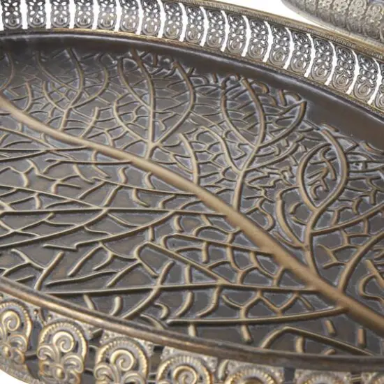 Brass Tree Patterned Tray Set {9}