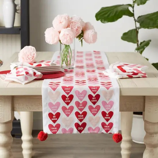DII&reg; 72" Conversation Hearts Print Table Runner {5}
