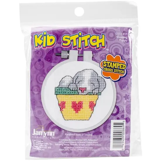 Janlynn&reg; Kid Stitch Sleepy Puppy Stamped Cross Stitch Kit {3}