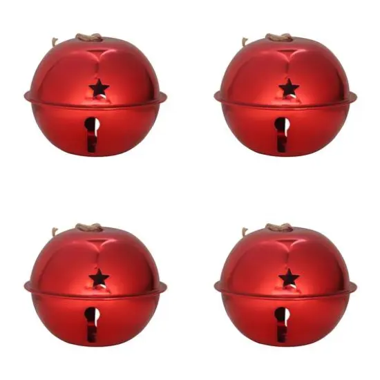 Haute Decor 4ct. 4.7" Nesting Jingle Bell Ornaments Gold {2}