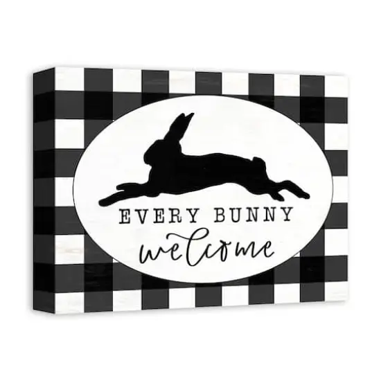 Buffalo Check Every Bunny Welcome Canvas Wall Art {3}