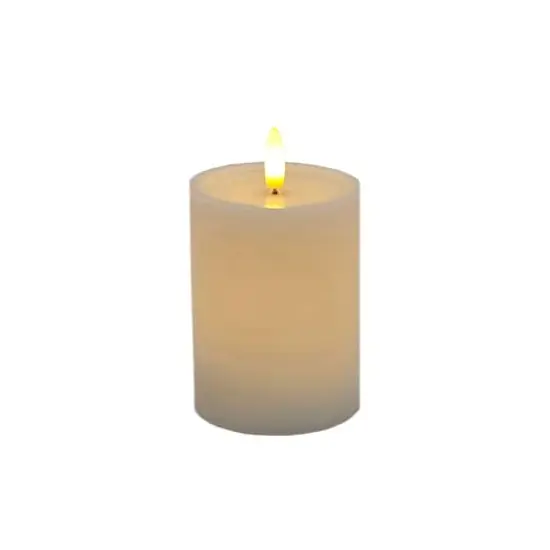 3" x 4" LED Wax Pillar Flickering Candle by Ashland® White {3}