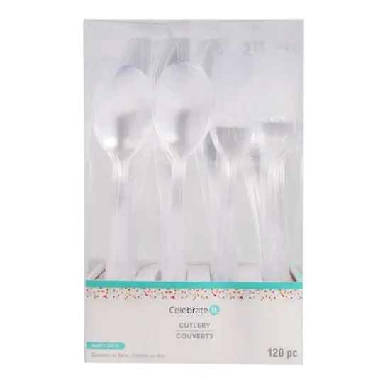 Clear Plastic Cutlery Value Pack, 120ct. by Celebrate It™ {1}