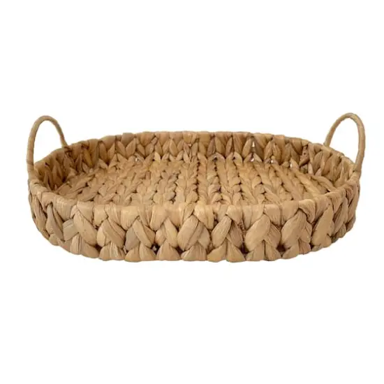 Large Natural Oval Woven Water Hyacinth Decorative Tray by Ashland&reg; {1}