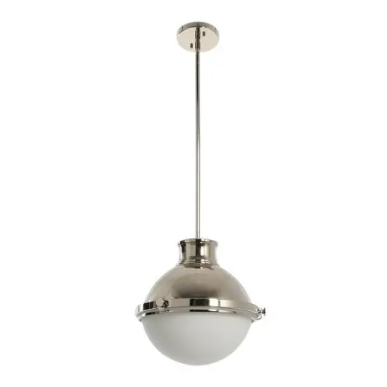 Hello Honey® Robert Stevenson Lighting Cameron Two-Tone Metal & Frosted Glass Ceiling Light Polished Nickel {10}
