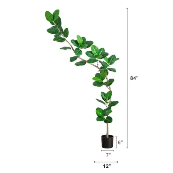 7ft. Artificial Curved Trunk Audrey Ficus Tree {3}