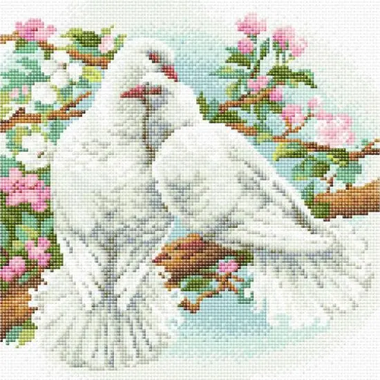 RIOLIS White Doves Diamond Mosaic Kit {1}
