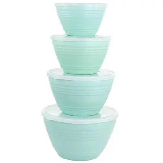 Martha Stewart Turquoise Plastic Bowl Set with Lids {7}