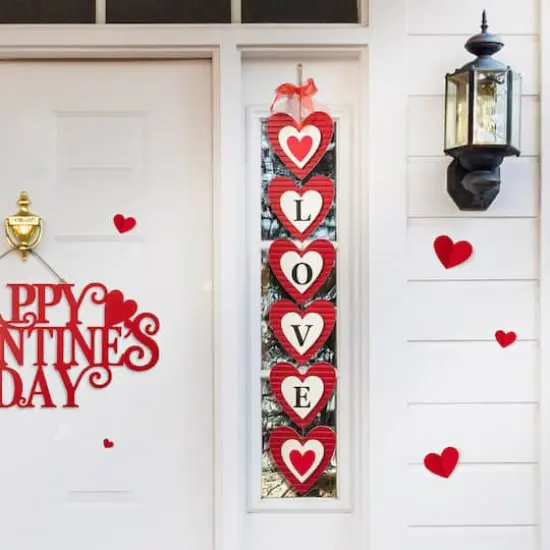 Glitzhome® 30" Set of 2 Valentine's Wooden Heart Door Hanger {5}
