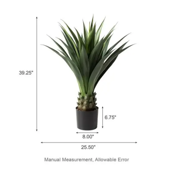 Glitzhome&reg; 3.25ft. Potted Faux Agave Plant {9}