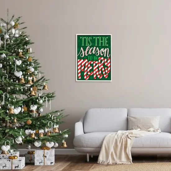 Stupell Industries Tis The Season To Be Merry Patterned Framed Giclee Art White {3}