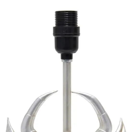 Simple Designs™ 18" Brushed Nickel Pinching Crab Table Lamp with White Shade {7}