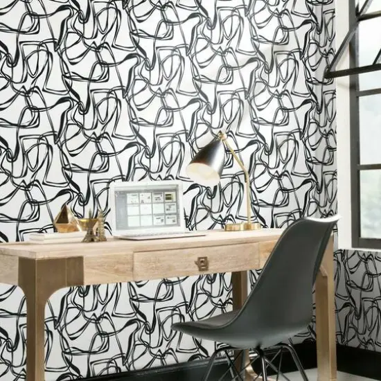 RoomMates Black Ribbon Trail Peel & Stick Wallpaper {6}