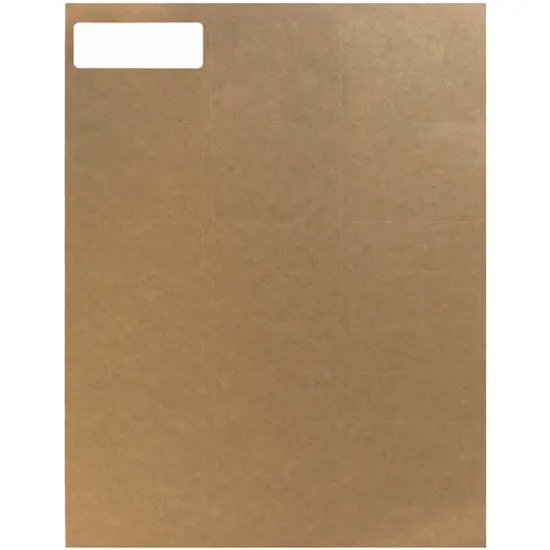JAM Paper Circular Seal & Rectangular Mailing Address Label Combo Set Brown Kraft {5}