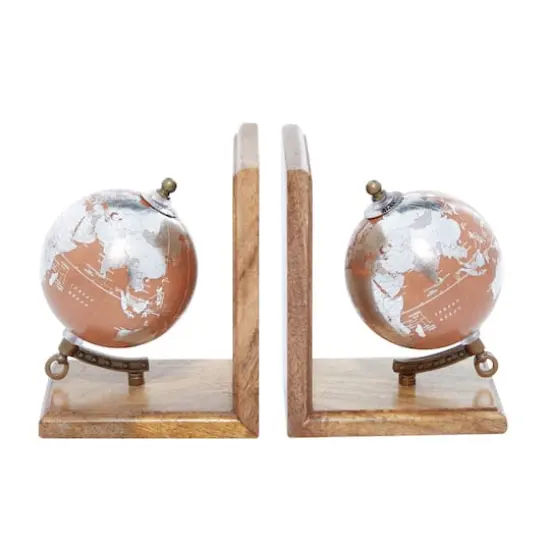 7.5" Copper Wood Traditional Bookends {3}