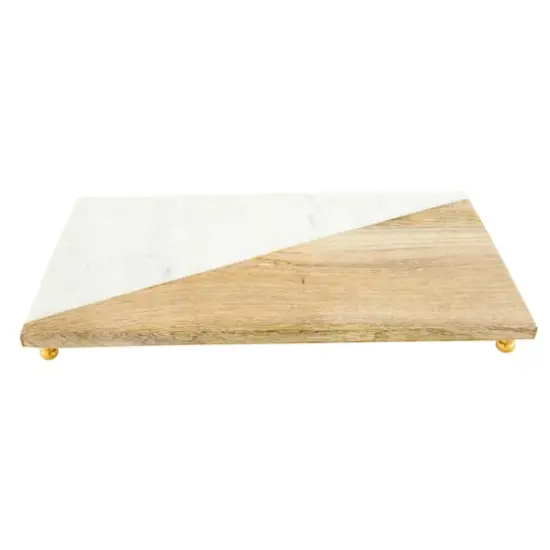 Hello Honey&reg; Mango Wood & Marble Serving Tray {3}