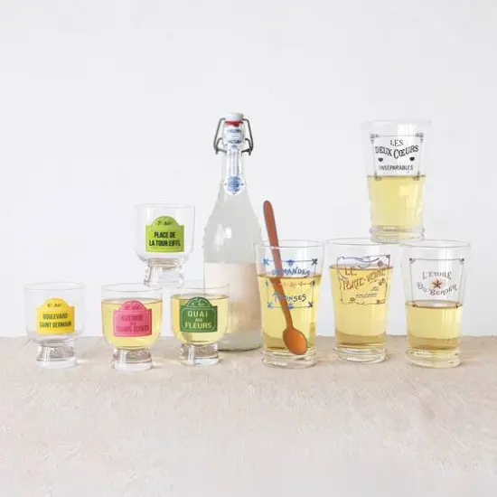 Hello Honey&reg; 10oz. Parisian Street Sign Footed Drinking Glass, 12ct. {3}