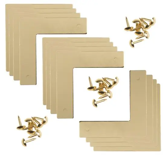 Dritz Home Brass Smooth Campaign Hardware Corners {9}