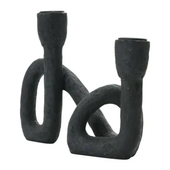 Hello Honey&reg; 8.5" Black Resin Taper Holder {7}