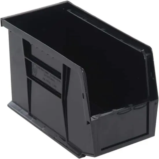 Quantum Storage Systems&reg; Black 10.875" x 5.5" x 5" ULTRA Stack & Hang Bins, 12ct. {1}