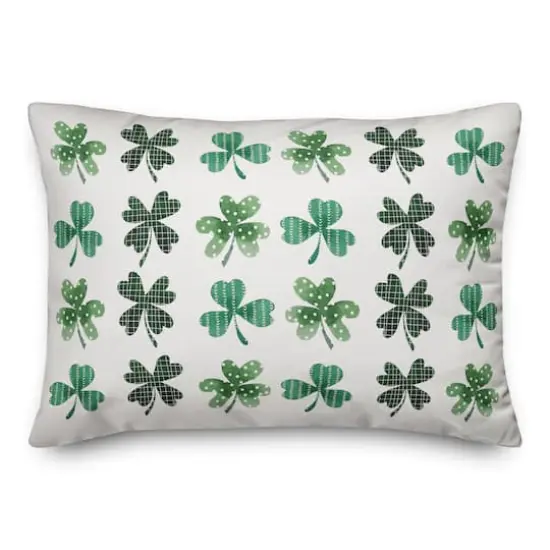 Shamrock Pattern Watercolor Pillow 14" x 20" Throw Pillow {3}