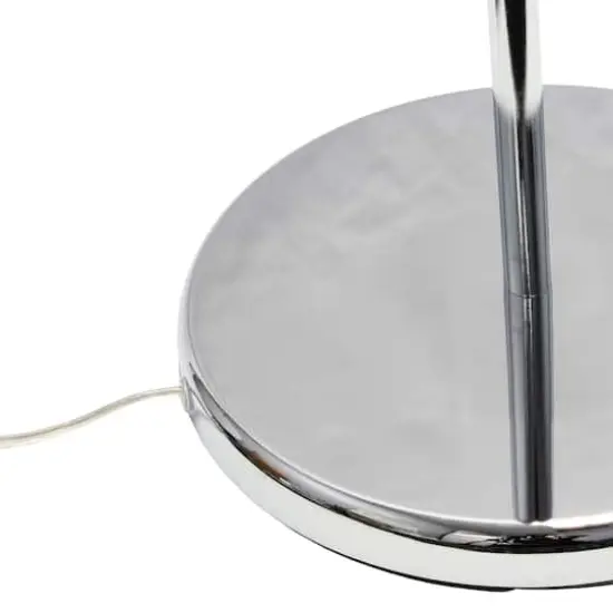 Lalia Home 4.6ft. Swing Arm Floor Lamp with Glass Cylindrical Shade Chrome {8}