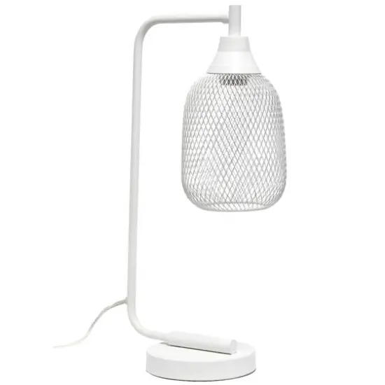 Lalia Home 19" Industrial Mesh Desk Lamp White {11}