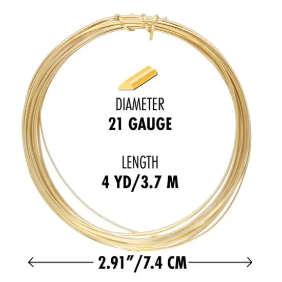 The Beadsmith&reg; Wire Elements&trade; 21 Gauge Tarnish Resistant Half Round Soft Temper Wire, 4yd. Gold {6}
