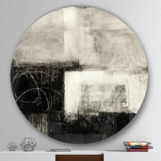 Designart - A Geometric Day II - Geometric Metal Circle Wall Art {3}