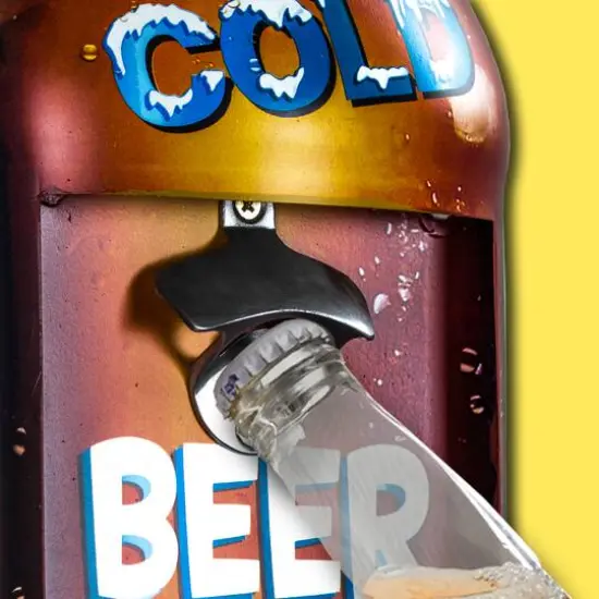 American Art D&eacute;cor&trade; Drink Ice Cold Beer Sold Here Bottle Opener Wall D&eacute;cor {7}