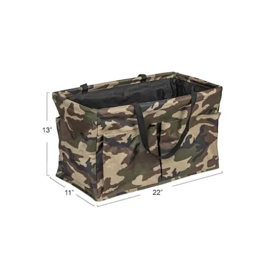 Household Essentials Large-Capacity Krush Utility Tote with 4 Exterior Pockets Brown/Green/Black Camo {5}
